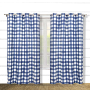 Check Color Design Panel Curtain with Rings