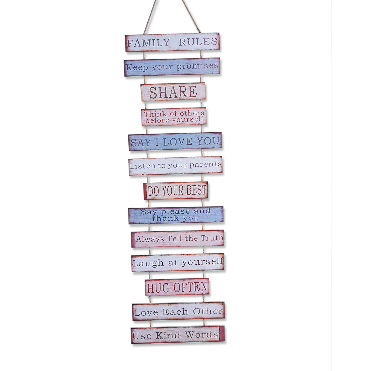 Family Rules Cluster Wall Quotation