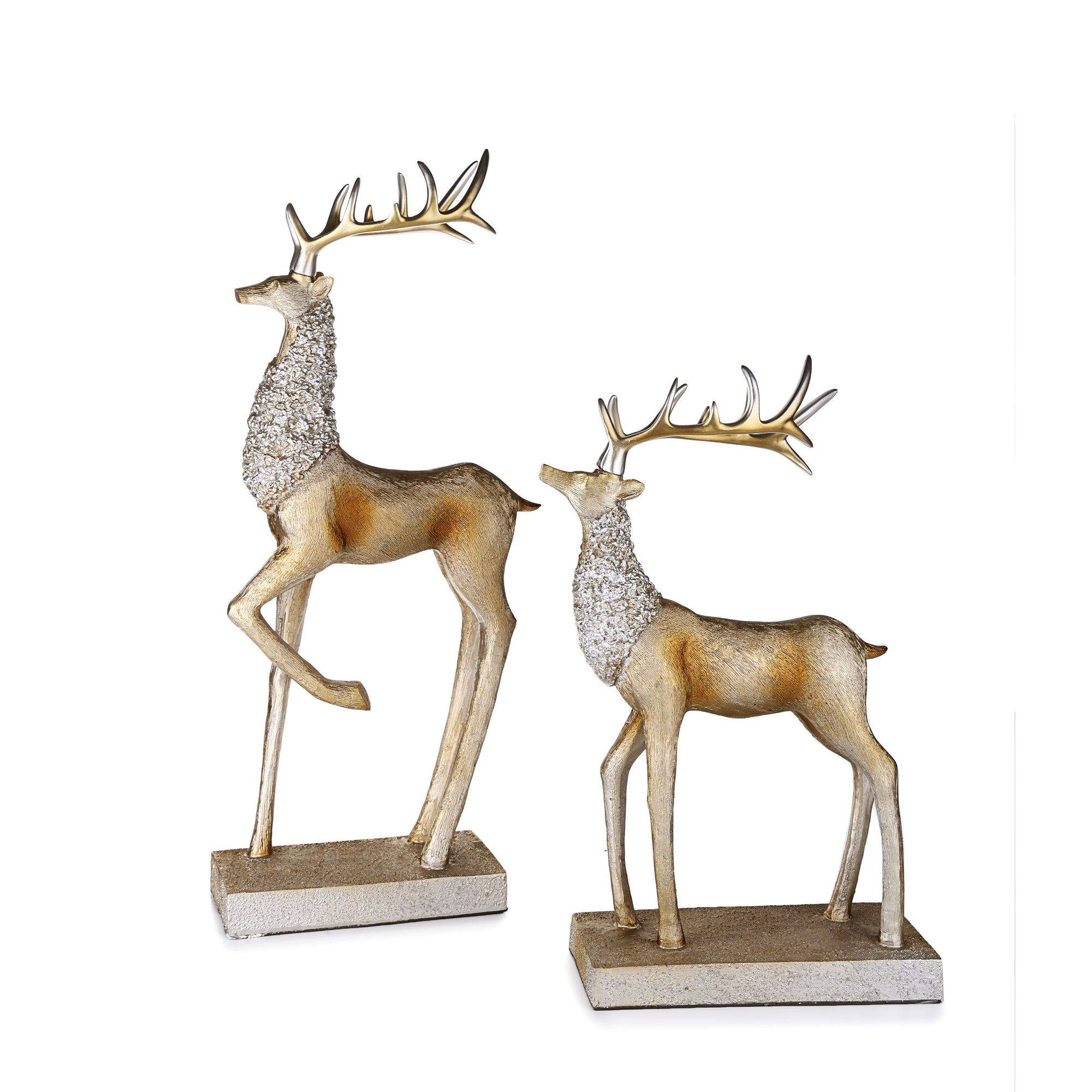Silver deer Ornaments (Set of 2)