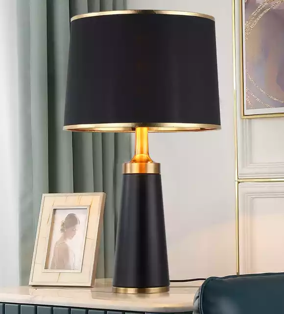 Matt Black Brass Table Lamp