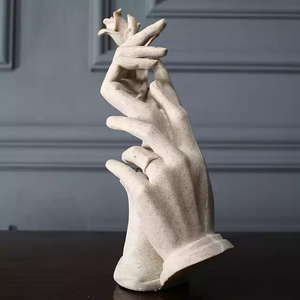 Rose in Couple Hands Sculpture