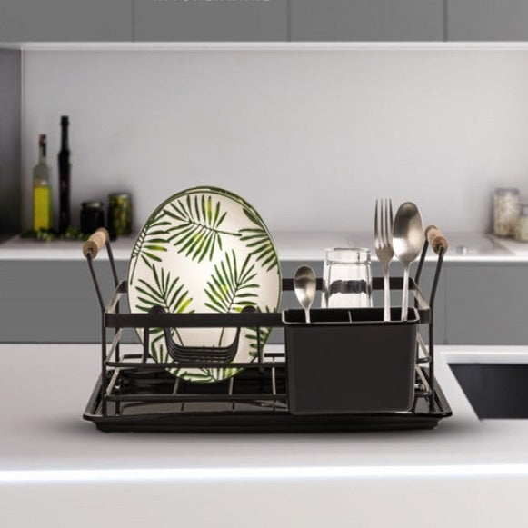 Matt Black Royal Dish Rack & Drainer (Single Floor)
