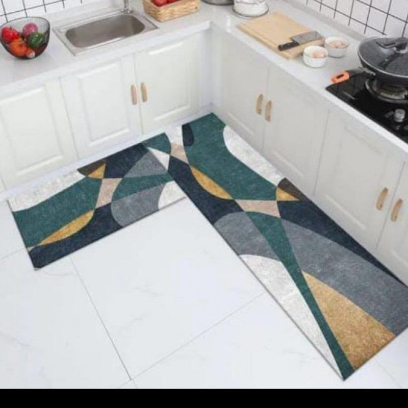 Modern Geometric Non-slip Kitchen Mat Set
