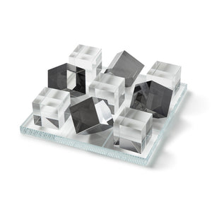 Grey and Clear Crystal Modern Tic Tac Toe