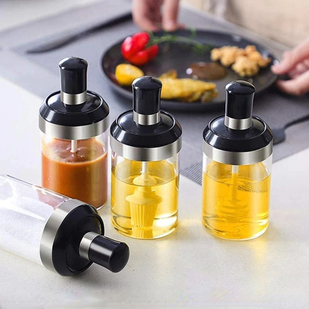 Transparent Seasoning Condiment Bottle (Set of 3)