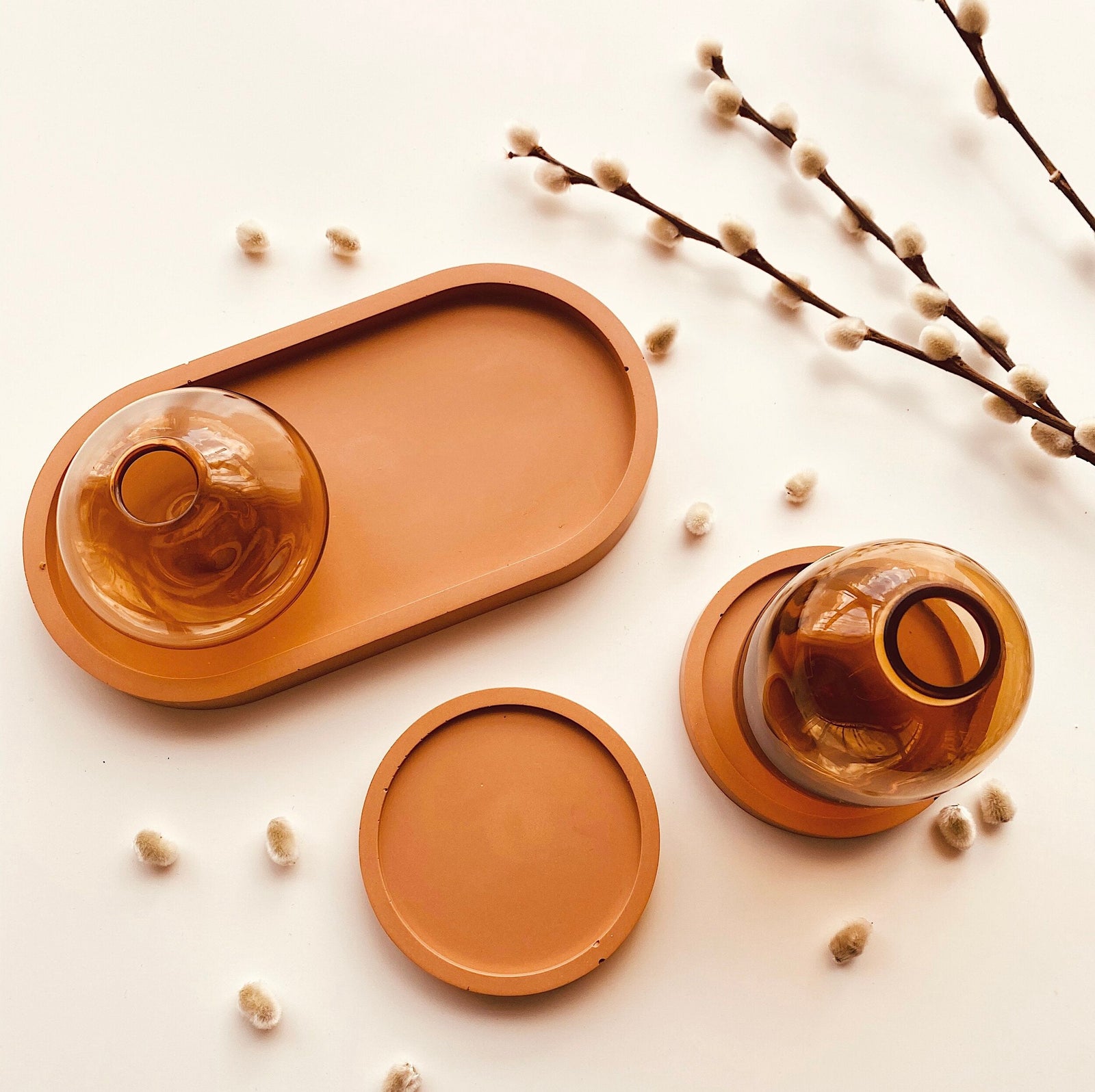 Colorful Concrete Essential Organize Tray & Soap Dish