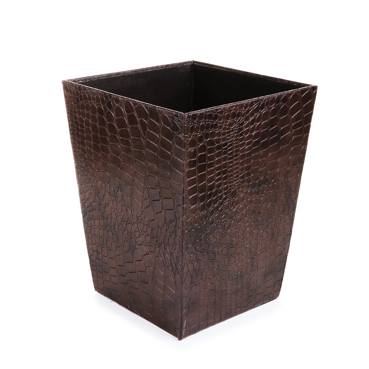 Leather Basket with Tissue Box