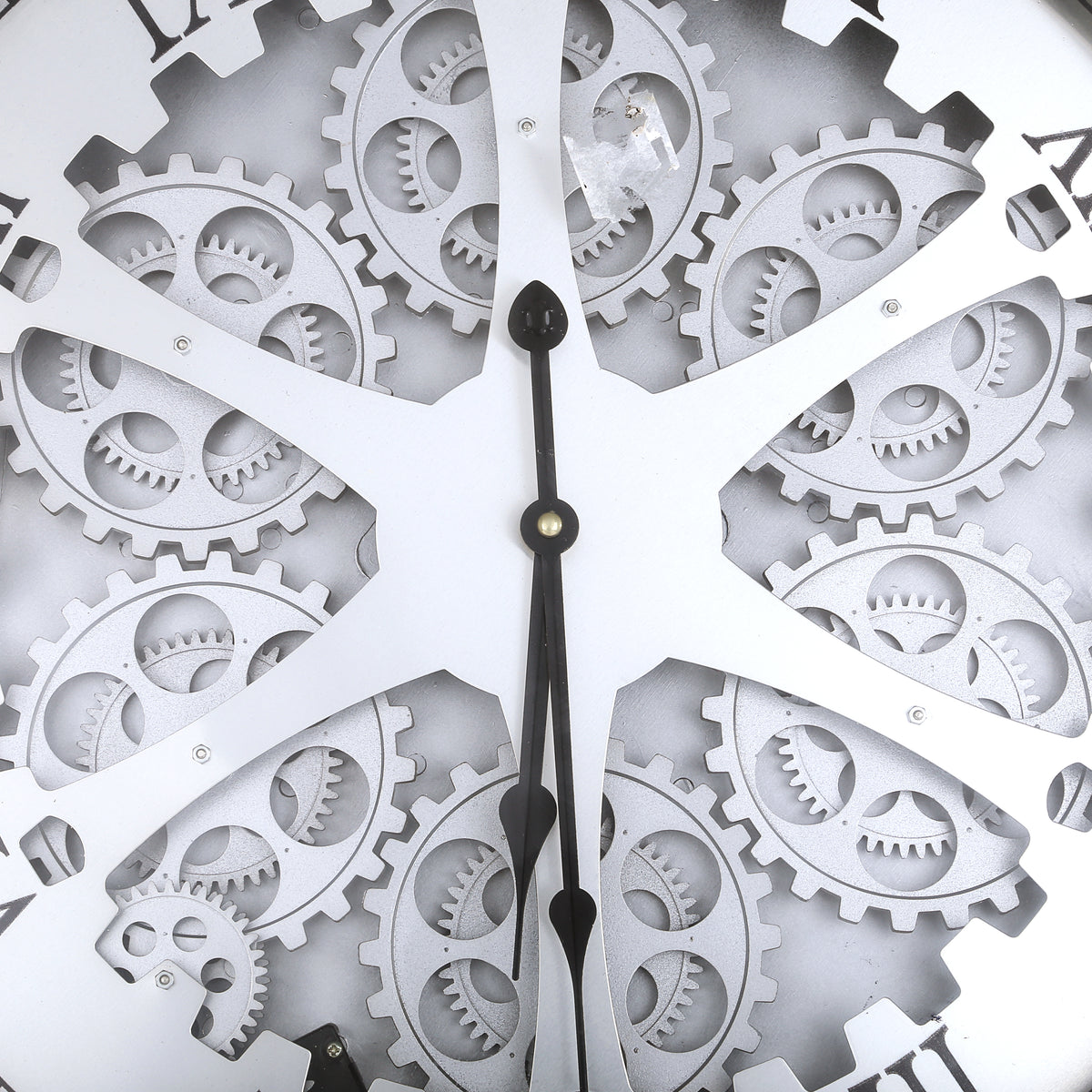 Steampunk Pewter Gray Skeleton Wall Clock