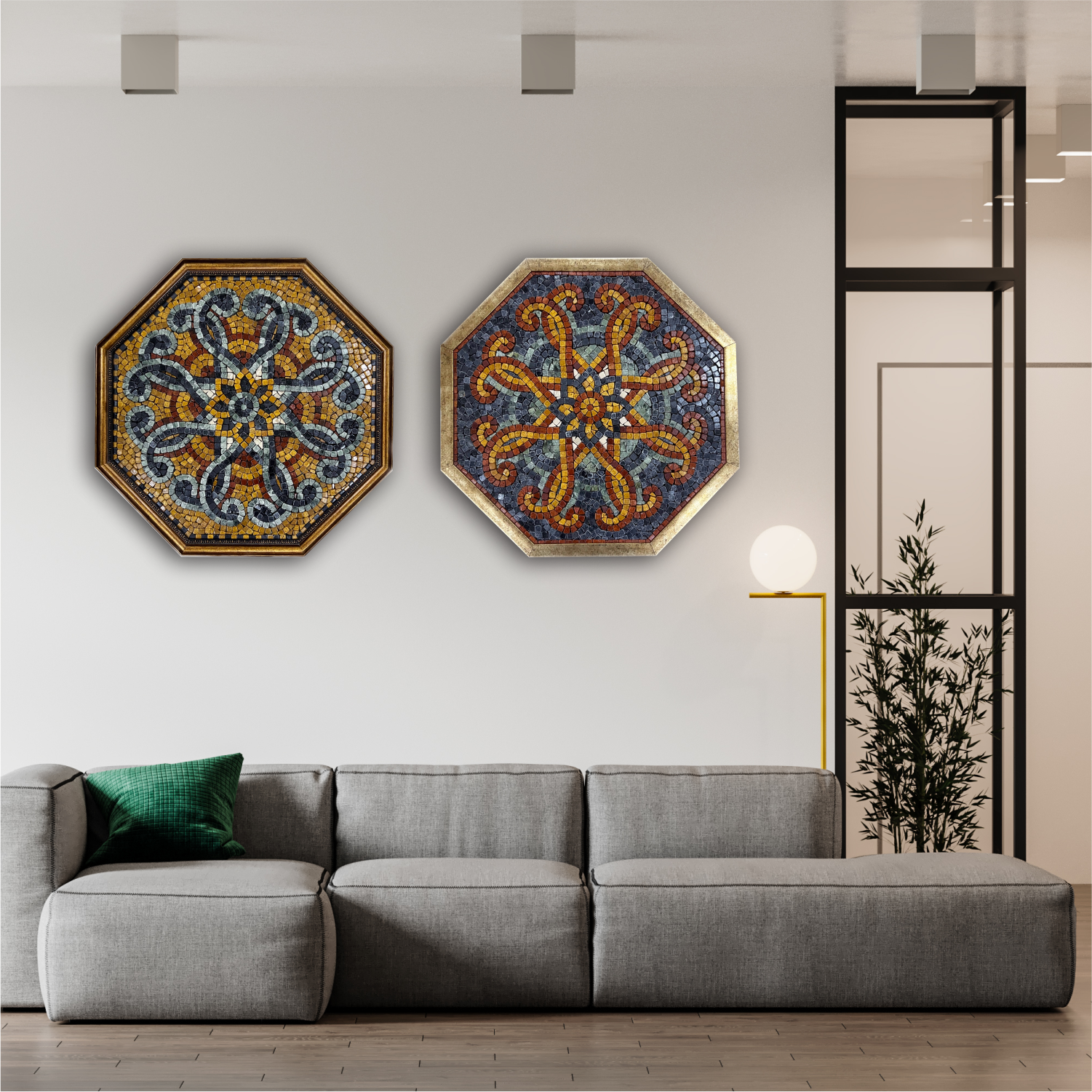 Arabesque Pattern Stoned Wall Mosaics (24" inches)