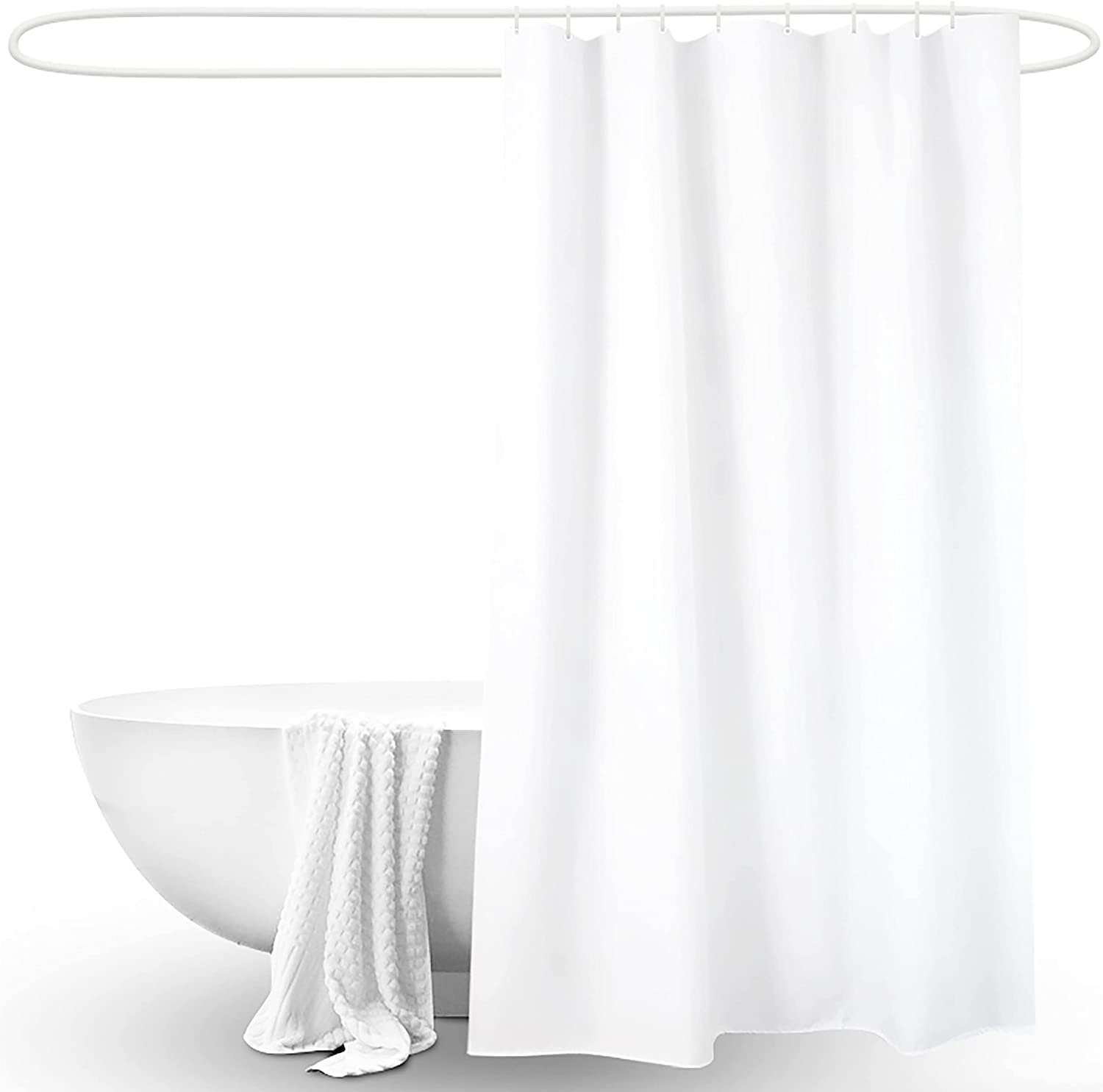 Dalina Translucent Shower Curtain (White / Pink / Blue)