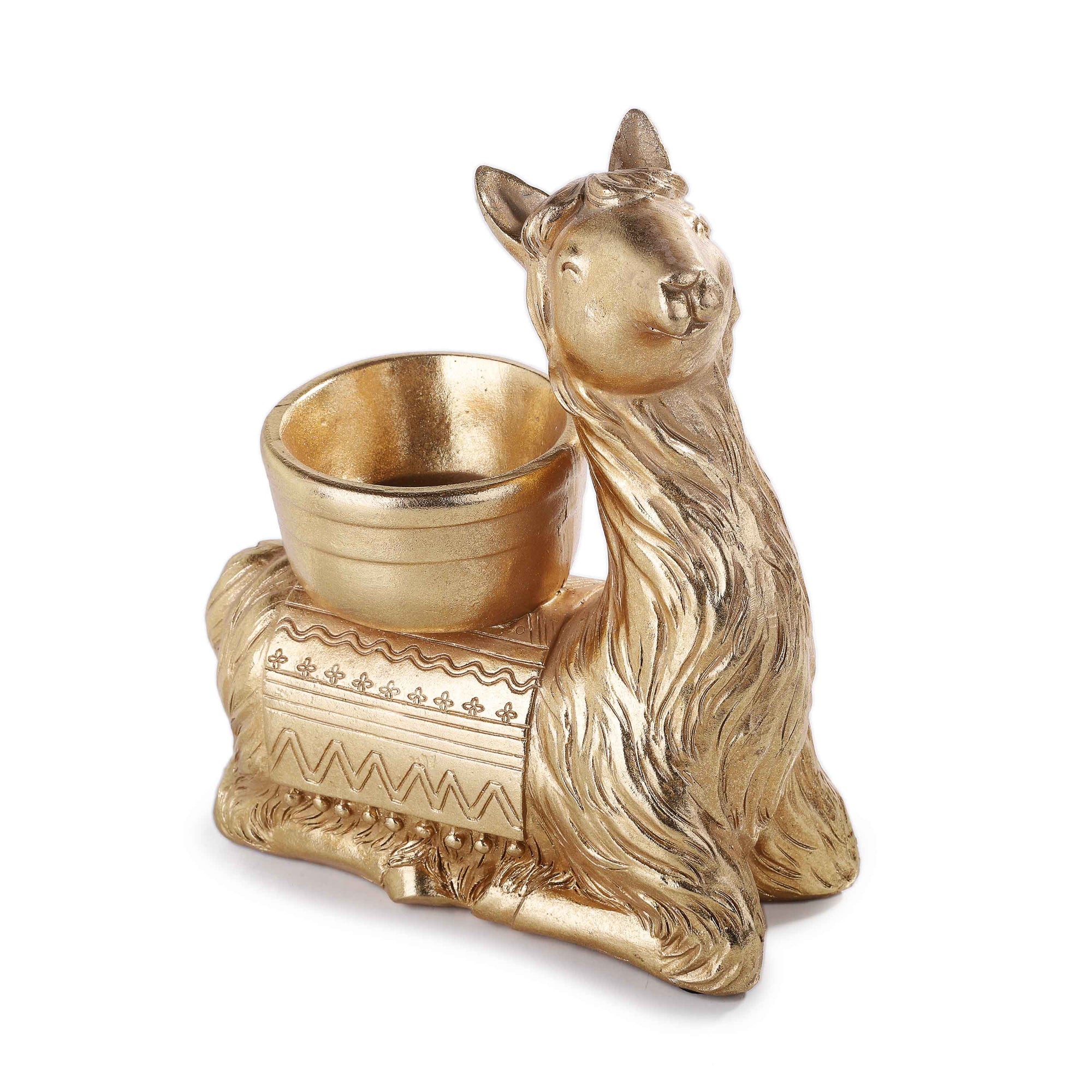 Golden Lama candle Holder