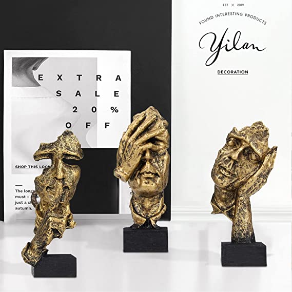 Artalife Modern face Sculpture (Golden)