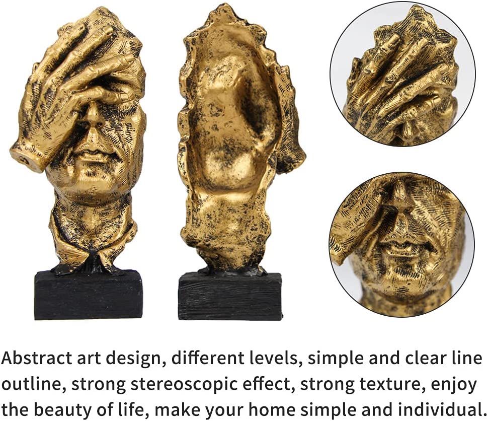 Artalife Modern face Sculpture (Golden)