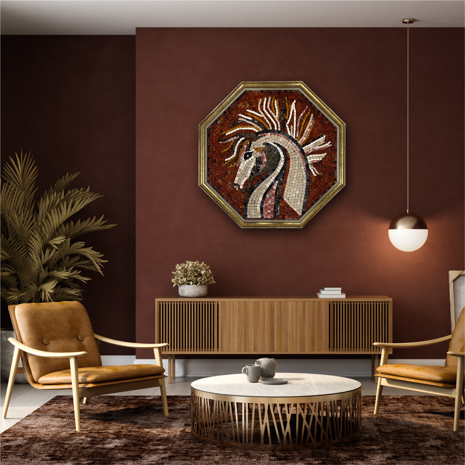 Horse Stoned Wall Mosaics (24" inches)