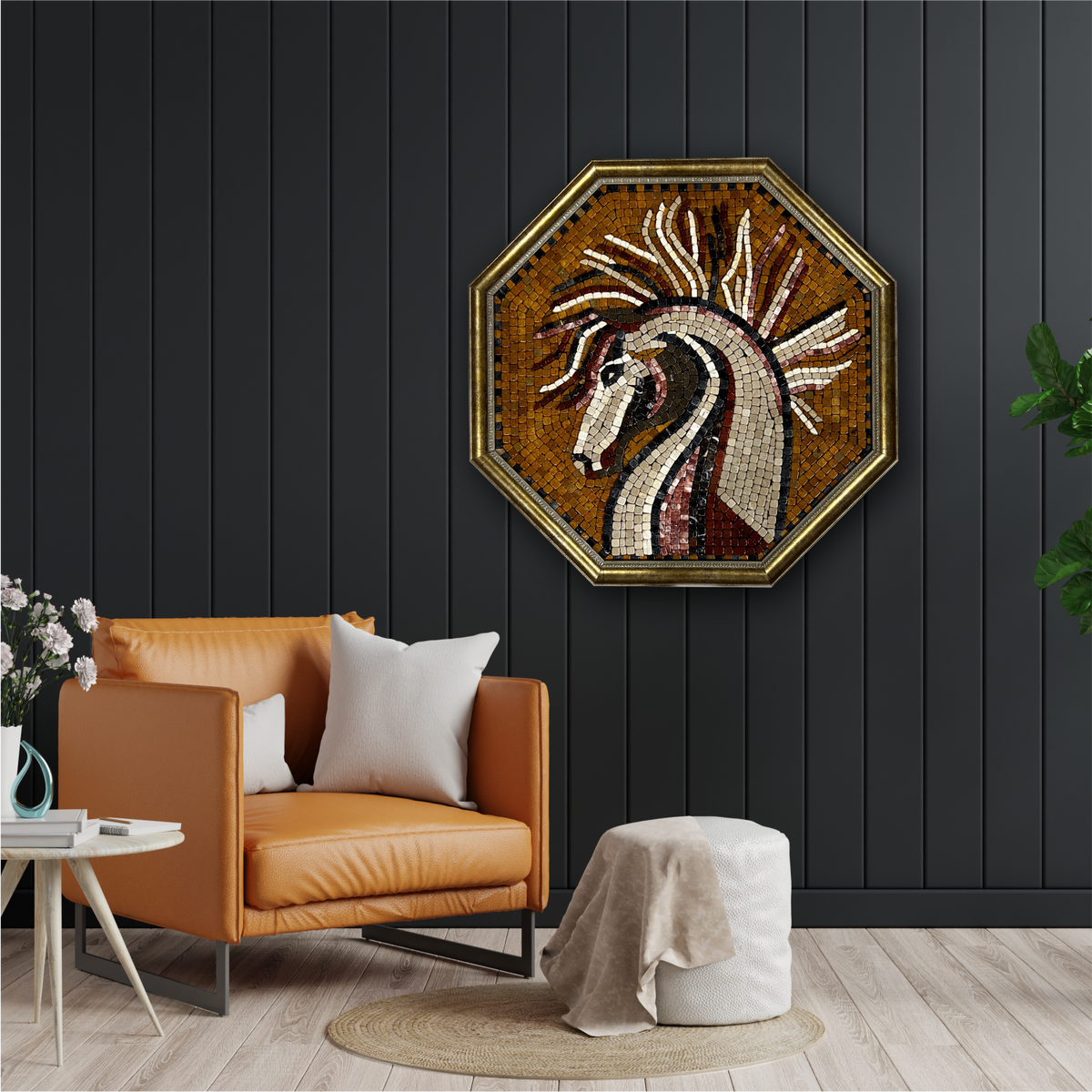 Horse Stoned Wall Mosaics (24" inches)