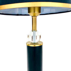 Cylindric Black & Gold Brass Table Lamp