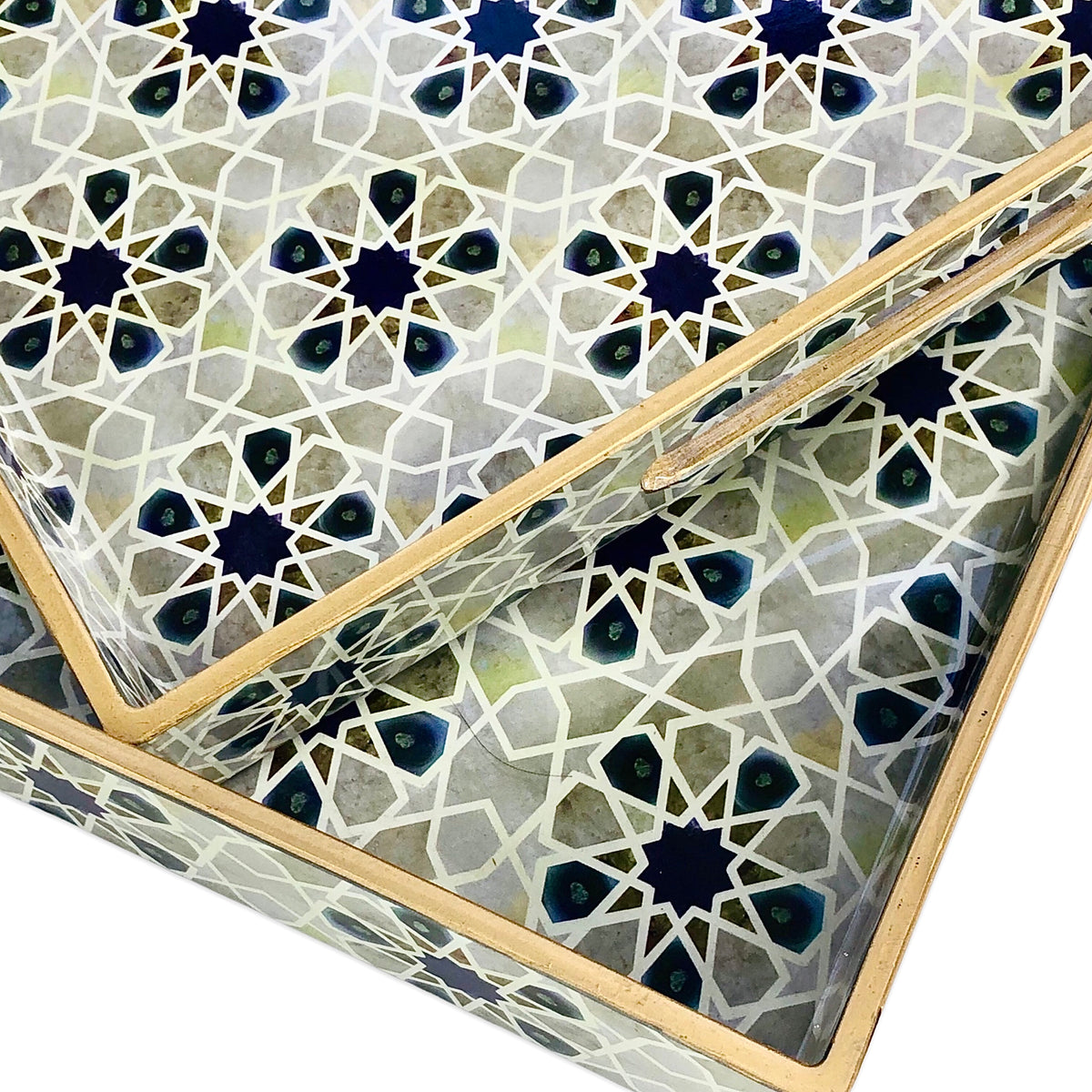 Floral Rectangular Tray (Set of 2)