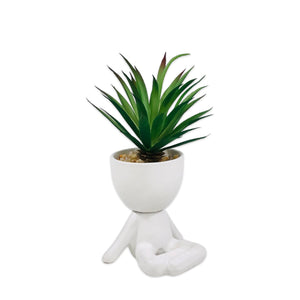 Chilling on Floor Lite Pot Planter (White)