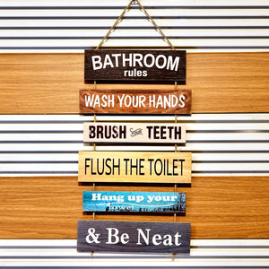 Bathroom Rules 2 cluster Wall Quotation