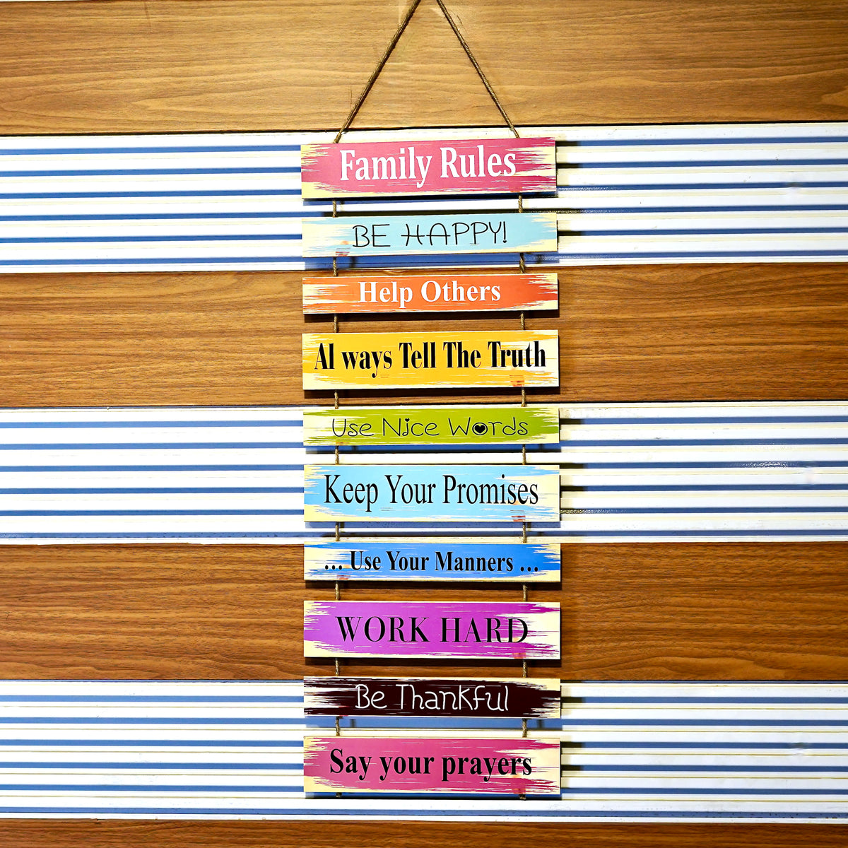 Family Rules Custer Wall Quotation