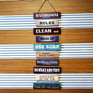 Bathroom Rules cluster Wall Quotation