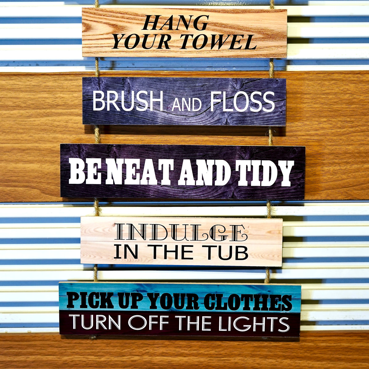 Bathroom Rules cluster Wall Quotation