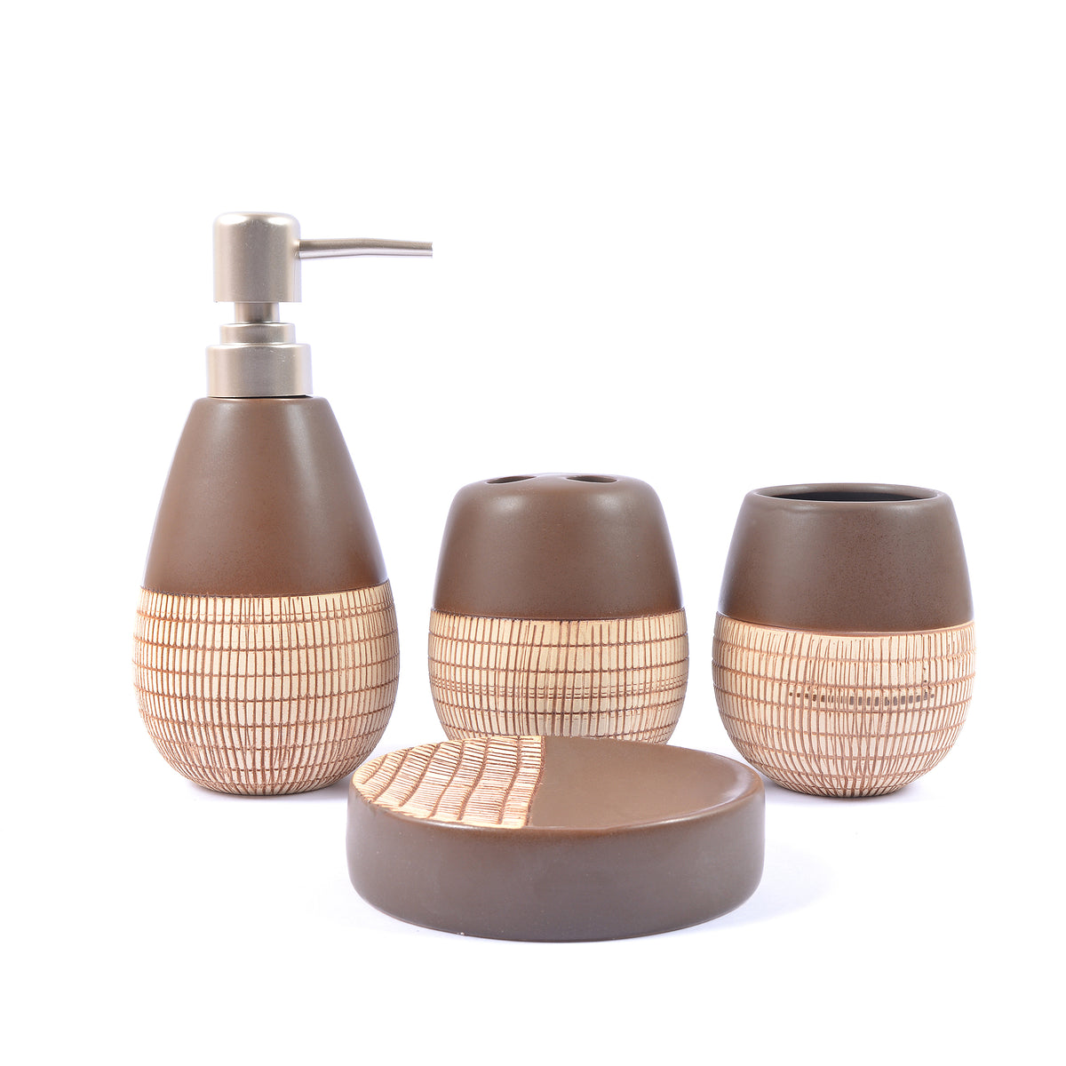 Embossed Lines Detail Bathroom Set