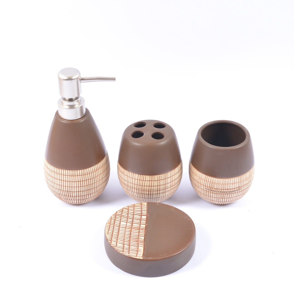 Embossed Lines Detail Bathroom Set