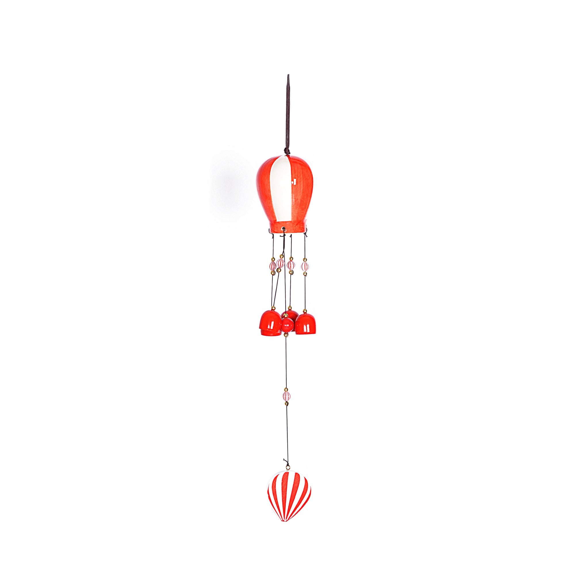Wind Chimes with Decorative Red Loon Design