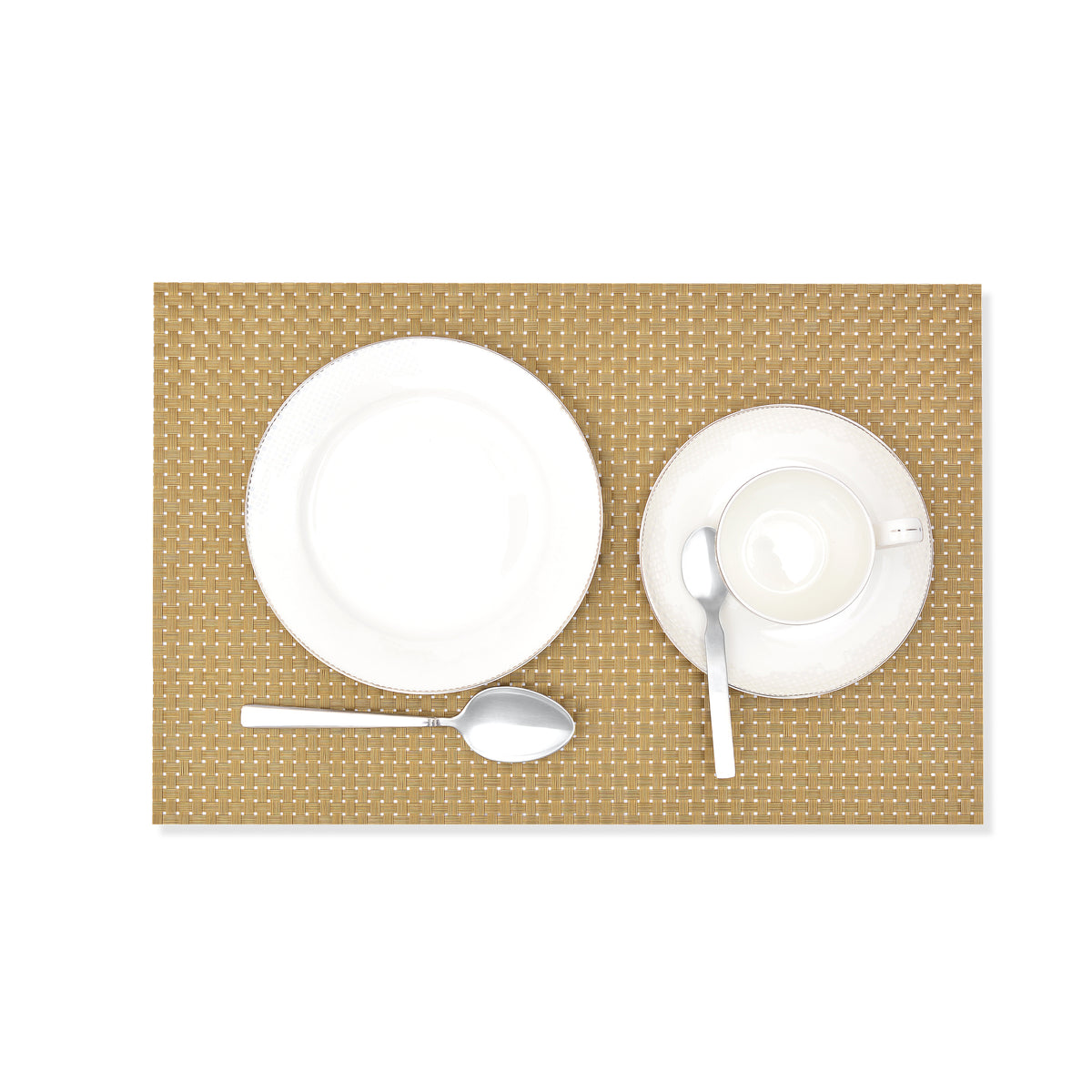 Golden Braided Design Plastic Place-mat (Set of 2)