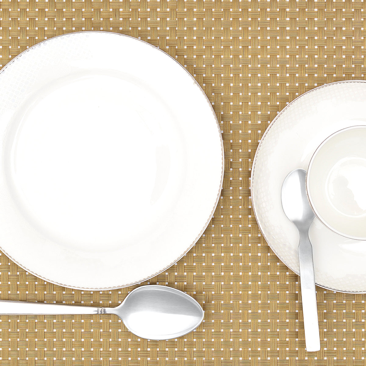 Golden Braided Design Plastic Place-mat (Set of 2)