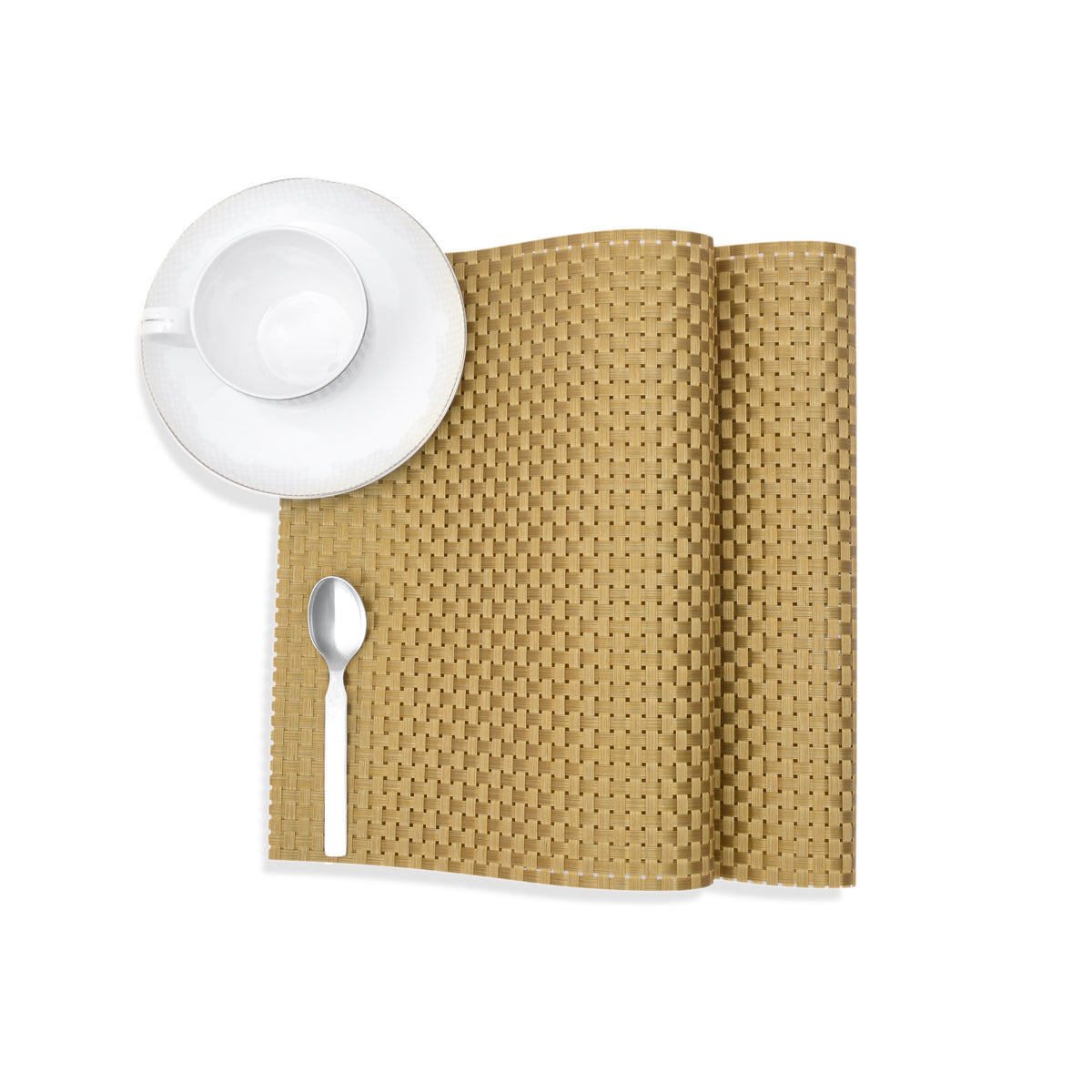 Golden Braided Design Plastic Place-mat (Set of 2)