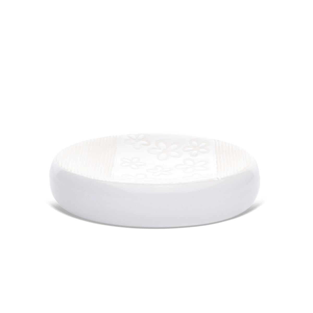 Floral Design Bathroom Set (White)