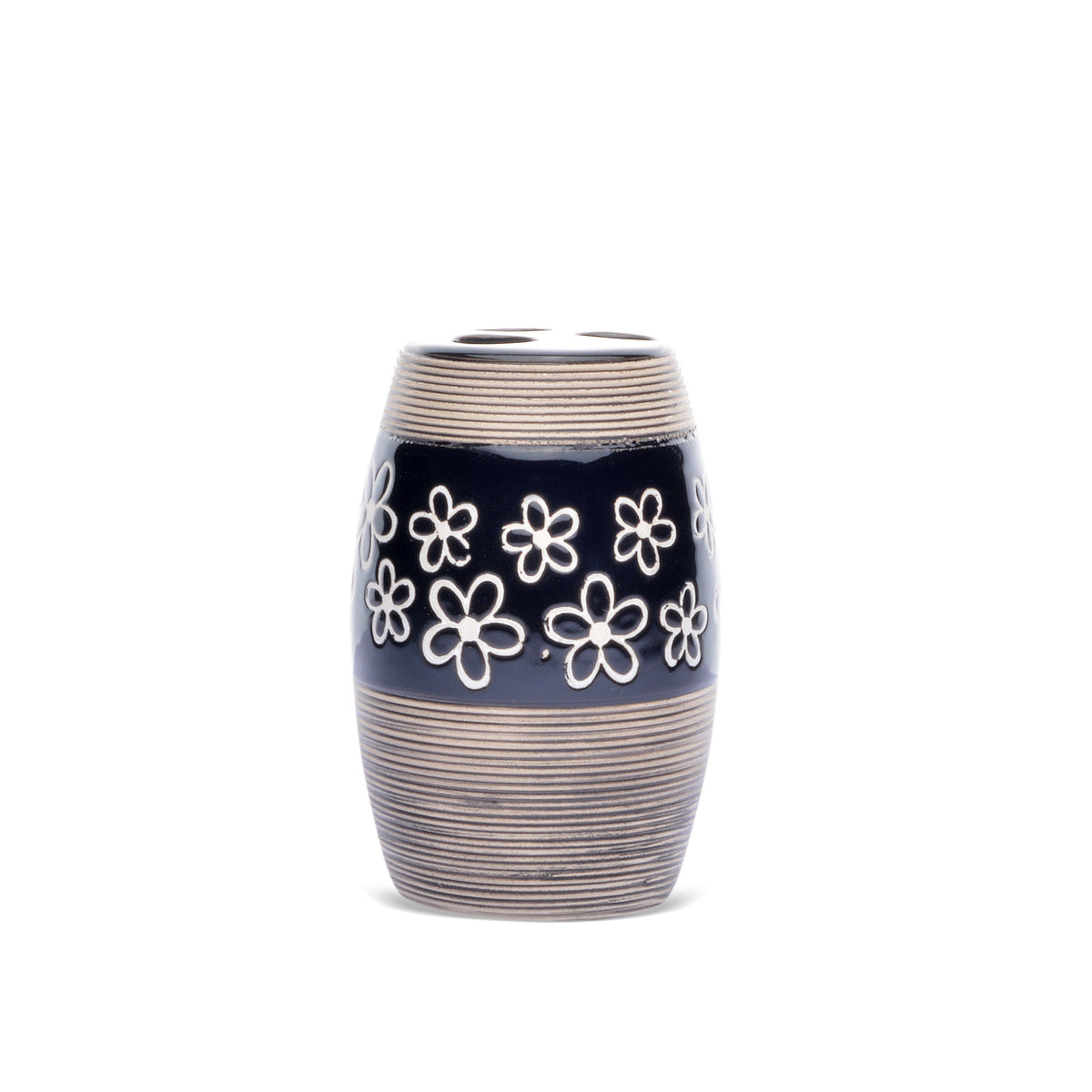 Floral Design Bathroom Set (Black)