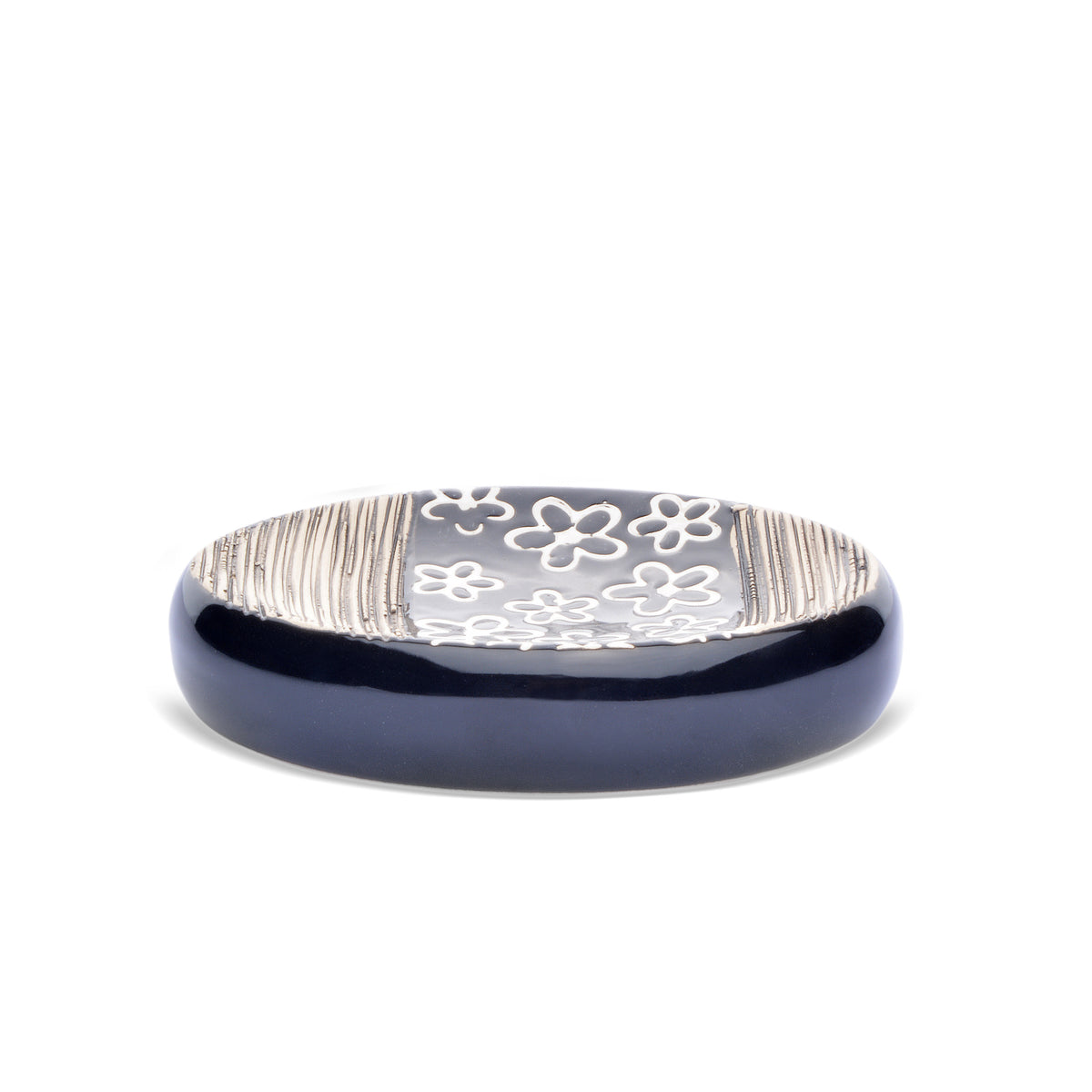 Floral Design Bathroom Set (Black)