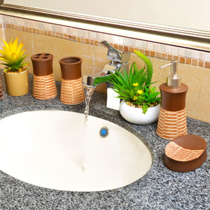 Strap Design Bathroom Set (Brown)