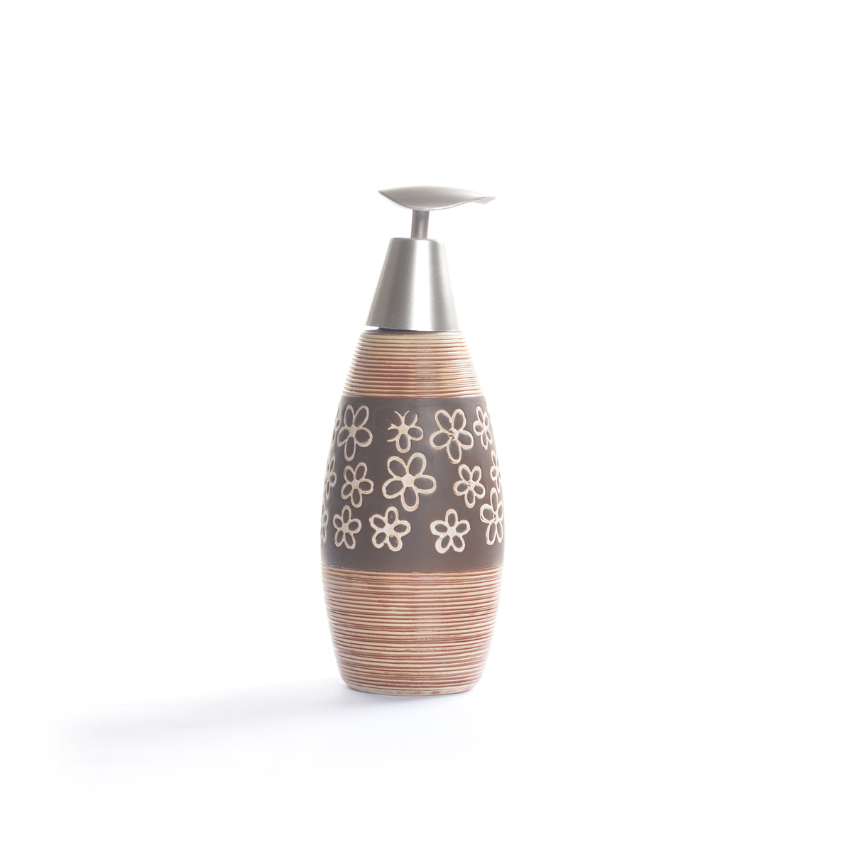 Floral Design Bathroom Set (Brown)