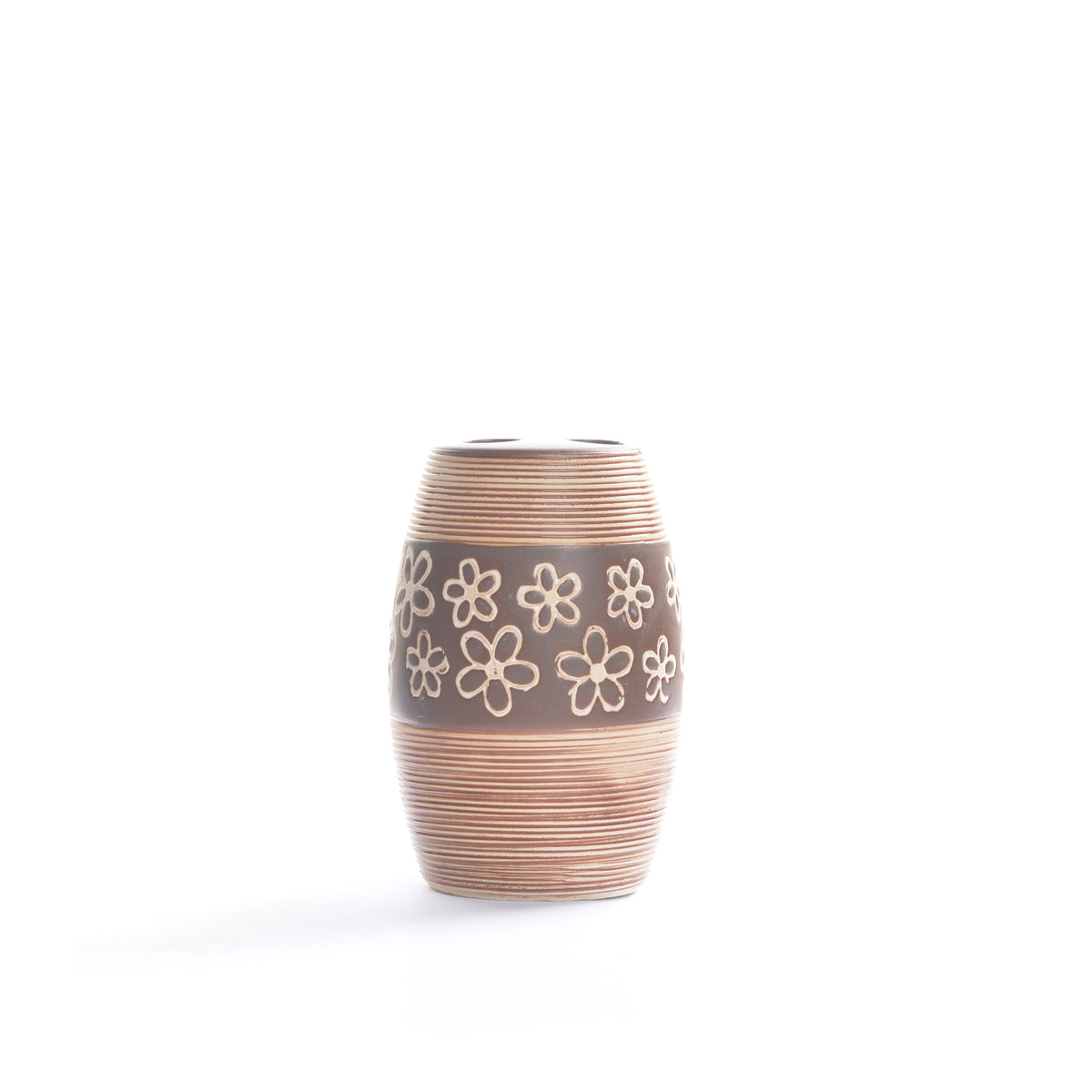 Floral Design Bathroom Set (Brown)