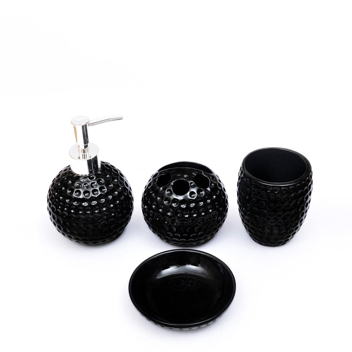 Embossed Dots Texture Ceramic Bathroom Set