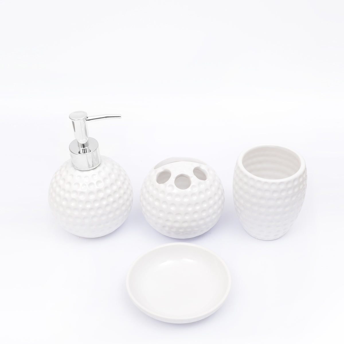 Embossed Dots Texture Ceramic Bathroom Set