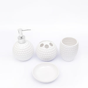 Embossed Dots Texture Ceramic Bathroom Set