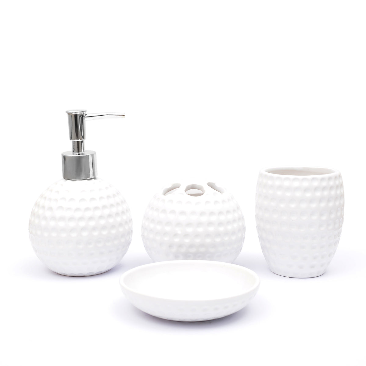 Embossed Dots Texture Ceramic Bathroom Set