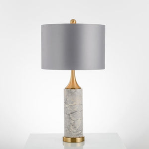 Carlton Swirling Gray Marble Table Lamps