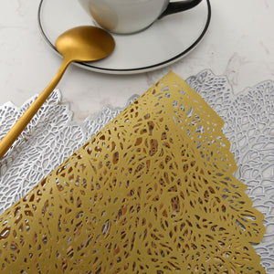 Flower Gold Table Place-Mat (Set of 2)
