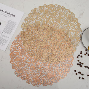 Flower Gold Table Place-Mat (Set of 2)