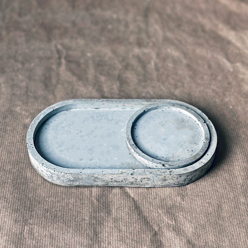 Colorful Concrete Candle Tray Set