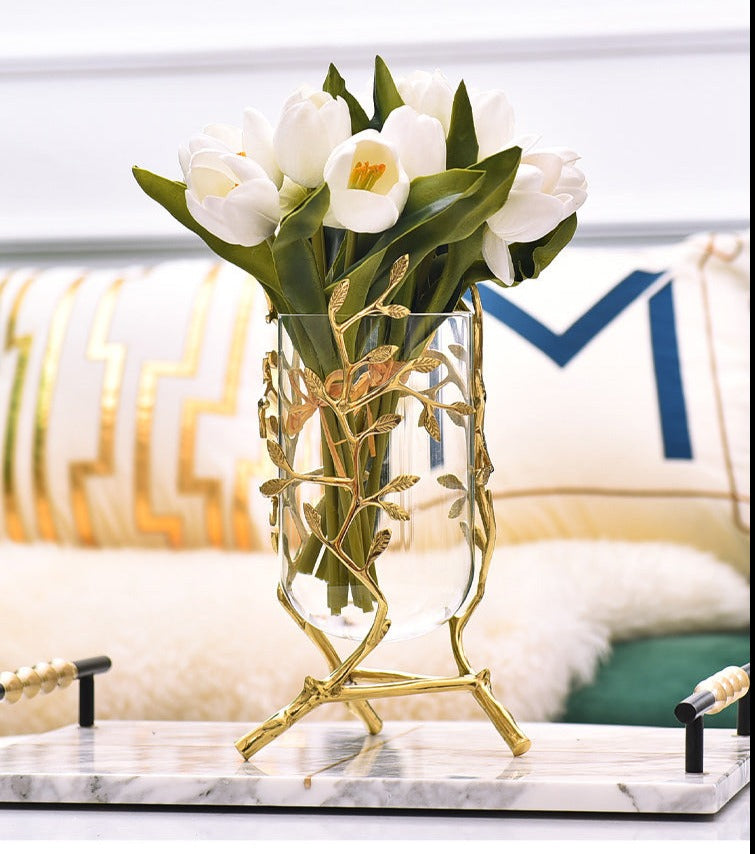 Aveo Golden Leafe Vase