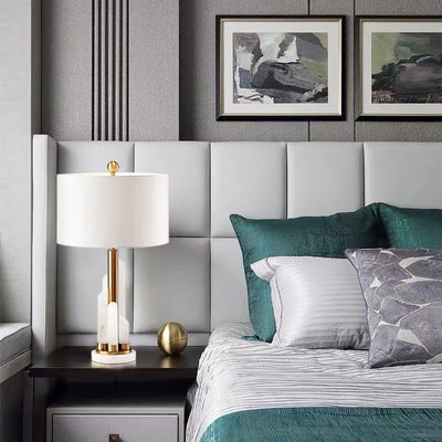 SAFAVIEH Cora Alabaster Marble/ Brass Table Lamp