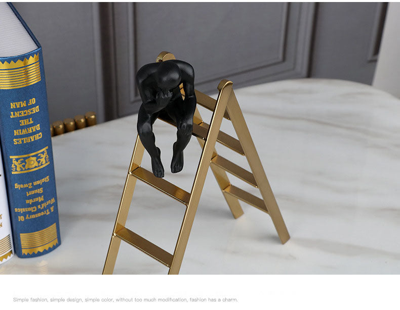 Thinking man on Ladder Ornament