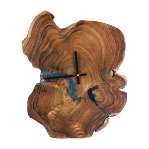 Irregular Raw Designer Resin & Wood Wall Clock